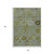 5' X 8' Fern Green And Gray Damask Washable Indoor Outdoor Area Rug