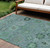 10' X 14' Teal Blue And Gray Damask Washable Indoor Outdoor Area Rug 10' X 14' Teal Blue And Gray Damask Washable Indoor Outdoor Area Rug