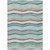 8' X 10' Teal Blue Khaki And Ivory Striped Washable Indoor Outdoor Area Rug