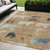 5' X 8' Gold Ivory And Blue Bear Washable Indoor Outdoor Area Rug 5' X 8' Gold Ivory And Blue Bear Washable Indoor Outdoor Area Rug