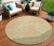 8' Gold Ivory And Charcoal Round Striped Washable Indoor Outdoor Area Rug 8' Gold Ivory And Charcoal Round Striped Washable Indoor Outdoor Area Rug