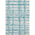 5' X 8' Teal And Ivory Striped Washable Area Rug With UV Protection