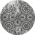 8' Black And Ivory Medallion Washable Round Rug With UV Protection