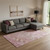 8' X 10' Pink Taupe And Ivory Diamond Washable Area Rug With UV Protection