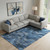 8' X 10' Blue Ivory And Charcoal Abstract Washable Area Rug With UV Protection