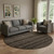 8' Chocolate And Gray Southwestern Washable Round Rug With UV Protection 8' Chocolate And Gray Southwestern Washable Round Rug With UV Protection