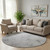 8' Gray And Silver Abstract Geometric Washable Round Rug With UV Protection