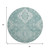 8' Aqua And Ivory Medallion Washable Round Rug With UV Protection