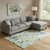 9' X 12' Green Purple And Ivory Geometric Washable Area Rug With UV Protection