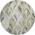 8' Taupe And Ivory Geometric Washable Round Rug With UV Protection