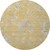 8' Gold And Silver Floral Washable Round Rug With UV Protection 8' Gold And Silver Floral Washable Round Rug With UV Protection
