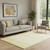 5' X 8' Yellow And Ivory Striped Washable Area Rug With UV Protection