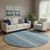 8' Denim Blue And Gray Southwestern Washable Round Rug With UV Protection 8' Denim Blue And Gray Southwestern Washable Round Rug With UV Protection