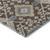 8' Chocolate Gray And Beige Floral Washable Round Rug With UV Protection