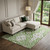 10' X 14' Green Ivory And Gray Floral Washable Area Rug With UV Protection 10' X 14' Green Ivory And Gray Floral Washable Area Rug With UV Protection