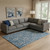 8' X 10' Blue And Gray Floral Washable Area Rug With UV Protection 8' X 10' Blue And Gray Floral Washable Area Rug With UV Protection