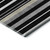 10' X 14' Black Ivory And Gray Striped Washable Area Rug With UV Protection 10' X 14' Black Ivory And Gray Striped Washable Area Rug With UV Protection