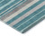 8' Teal Ivory And Gray Striped Washable Round Rug With UV Protection