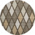 8' Brown Beige And Gold Geometric Washable Round Rug With UV Protection