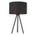22" Black Metal Tripod Table Lamp With Black Drum Shade
