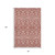 8' X 10' Red And Ivory Damask Washable Area Rug With UV Protection