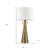 34" Brass Metal Two Light Table Lamp With White Empire Shade 34" Brass Metal Two Light Table Lamp With White Empire Shade