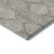 8' Taupe Beige And Ivory Ogee Washable Round Rug With UV Protection