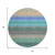 8' Sage Teal And Lavender Striped Washable Round Rug With UV Protection