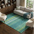 8' X 10' Teal Lime Green And Sky Blue Striped Washable Area Rug With UV Protection