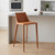 26" Terra Cotta Faux Leather And Steel Low Back Counter Height Bar Chair 26" Terra Cotta Faux Leather And Steel Low Back Counter Height Bar Chair