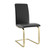 Set of Two Black and Gold Upholstered Leather Dining Side Chairs Set of Two Black and Gold Upholstered Leather Dining Side Chairs