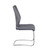 Set of Two Gray and Silver Upholstered Leather Dining Side Chairs