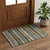 3' X 5' Brown Gold And Ivory Striped Washable Area Rug With UV Protection 3' X 5' Brown Gold And Ivory Striped Washable Area Rug With UV Protection