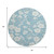 8' Sky Blue And Ivory Floral Washable Round Rug With UV Protection