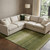 10' X 14' Olive Green And Ivory Striped Washable Area Rug With UV Protection