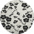 8' Ivory And Black Floral Washable Round Rug With UV Protection 8' Ivory And Black Floral Washable Round Rug With UV Protection
