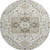 8' Ivory Gray And Beige Oriental Washable Round Rug With UV Protection