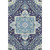 9' X 12' Navy Blue Ivory And Olive Green Oriental Washable Area Rug With UV Protection