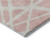 8' Pink And Ivory Geometric Washable Round Rug With UV Protection