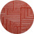 8' Red And Ivory Geometric Washable Round Rug With UV Protection