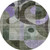 8' Olive Green Purple And Brown Geometric Washable Round Rug With UV Protection
