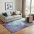 5' X 8' Sky Blue And Purple Abstract Washable Area Rug With UV Protection