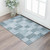 3' X 5' Denim Blue And Sky Blue Geometric Washable Area Rug With UV Protection 3' X 5' Denim Blue And Sky Blue Geometric Washable Area Rug With UV Protection