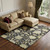 8' X 10' Black Beige And Gold Floral Medallion Washable Area Rug With UV Protection