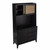 Rustic Black and Light Bamboo Tall Buffet Cabinet Rustic Black and Light Bamboo Tall Buffet Cabinet