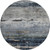 8' Navy Blue Gray And Silver Abstract Washable Round Rug With UV Protection
