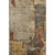 5' X 8' Khaki Gold And Blue Abstract Washable Area Rug With UV Protection