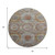 8' Rust Charcoal And Beige Geometric Washable Round Rug With UV Protection