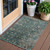 3' X 5' Teal Blue And Gray Damask Washable Indoor Outdoor Area Rug 3' X 5' Teal Blue And Gray Damask Washable Indoor Outdoor Area Rug
