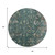 8' Teal Blue And Gray Round Damask Washable Indoor Outdoor Area Rug